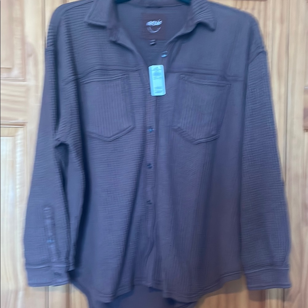 Brown Button-Up Shirt